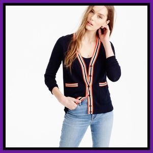 NWT J. Crew Tipped Summerweight Cardigan Sweater
